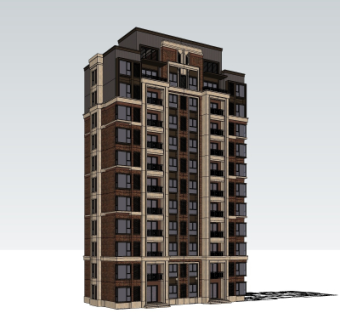 新古典公寓楼su模型