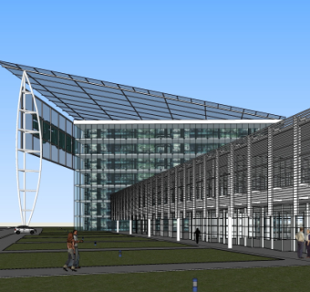 现代办公楼su模型