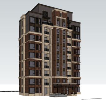 新古典公寓楼su模型
