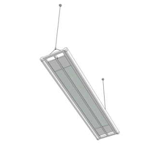 现代条形办公灯su模型