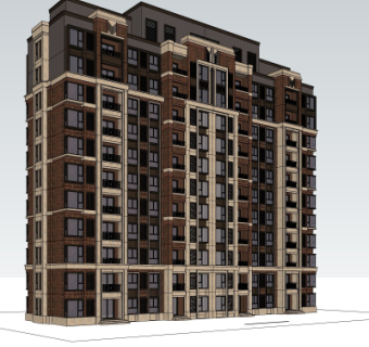 新古典公寓楼su模型