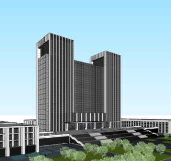 现代办公楼su模型