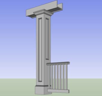 现代柱子su模型