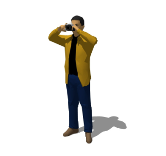 现代照相人物su模型