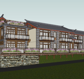 新中式房屋su模型