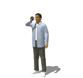 现代照相人物su模型