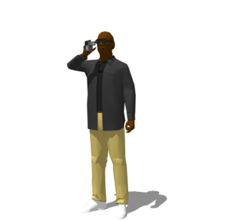 现代照相人物su模型