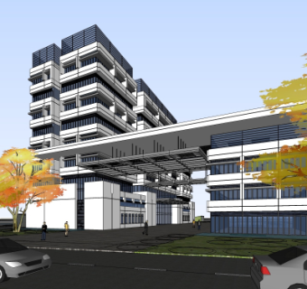 现代高层办公楼su模型