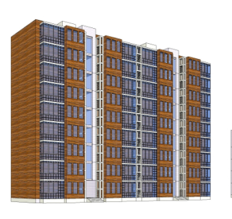 现代多层公寓楼su模型