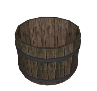 自然风木盆su模型