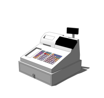 现代收银机su模型
