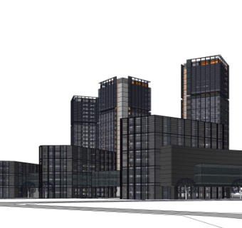 现代办公楼su模型