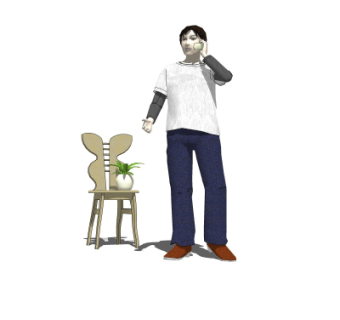 现代人物su模型