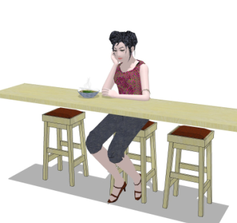 现代人物su模型