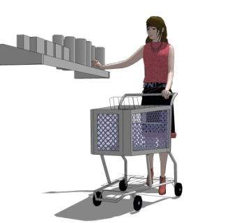 现代购物女士人物su模型