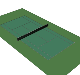 现代网球场su模型
