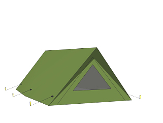 现代帐篷su模型