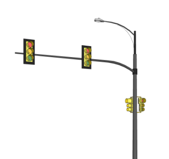 现代红绿灯路灯su模型