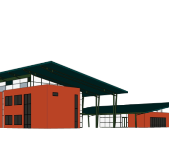 现代厂房办公楼su模型