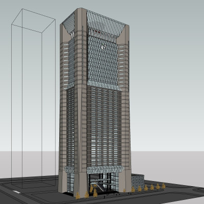 现代高层办公楼su模型