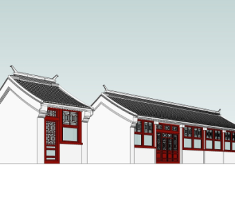 中式古建殿宇su模型