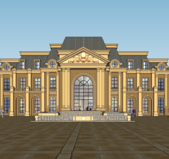 欧式酒店su模型