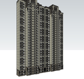 新古典高层公寓楼su模型