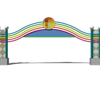 现代游乐园门头su模型