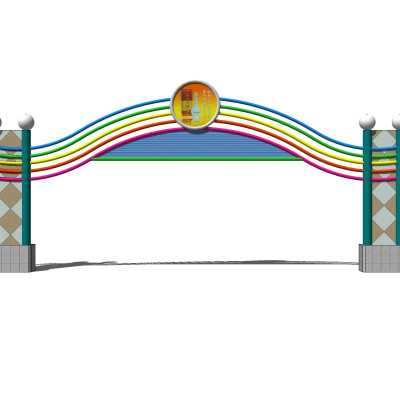 现代游乐园门头su模型