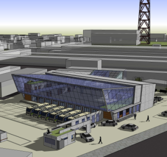 现代高铁站设计su模型