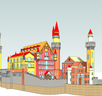 欧式幼儿园su模型