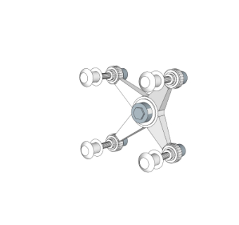 现代不锈钢驳接爪su模型