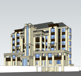 欧式公寓楼su模型