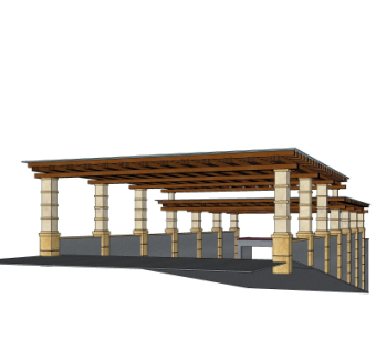 欧式地下车库入口免费su模型