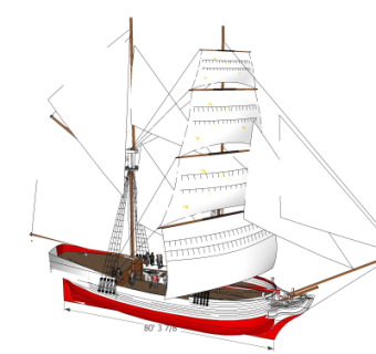 现代帆船su模型