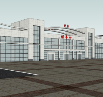 现代候车厅su模型