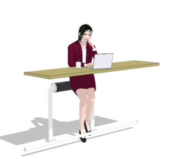 现代女士办公人物su模型