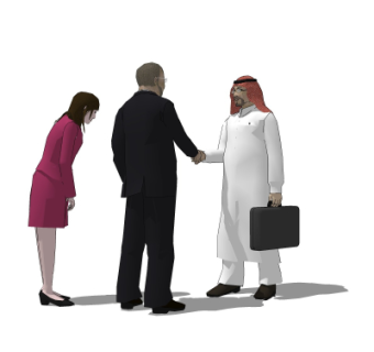 现代人物组合su模型