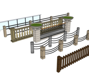 欧式栏杆su模型