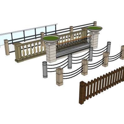 欧式栏杆su模型