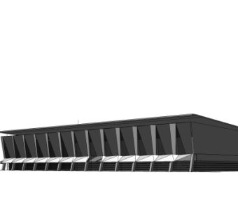 现代高铁站设计su模型