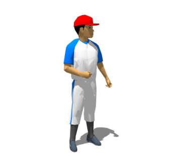 现代棒球运动员su模型
