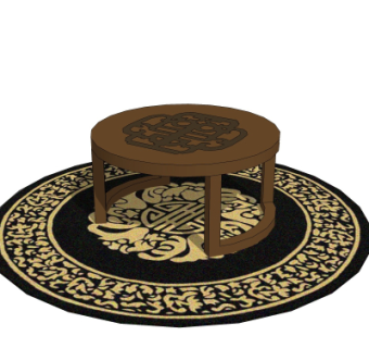 中式茶几su模型