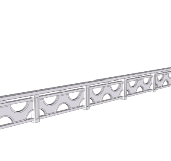 中式石头栏杆su模型