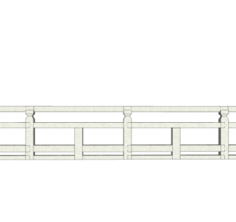 中式石头栏杆su模型
