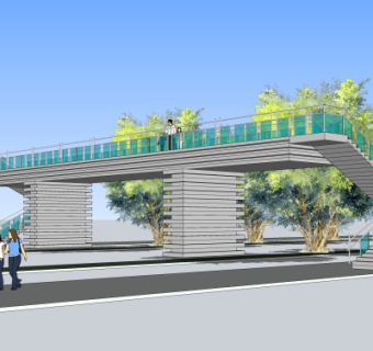 现代人行天桥免费su模型