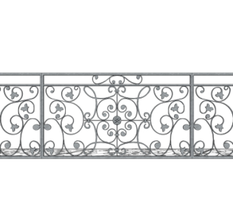 欧式铁艺栏杆su模型