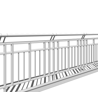 现代金属栏杆su模型