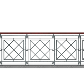 简欧铁艺栏杆su模型