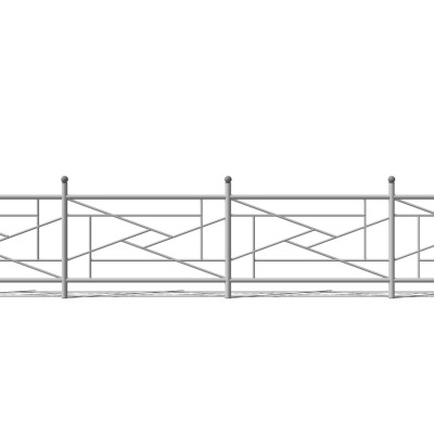 现代金属栏杆su模型